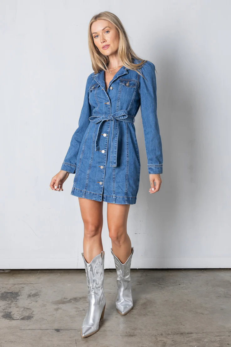 Daisy Denim Dress - Image 4