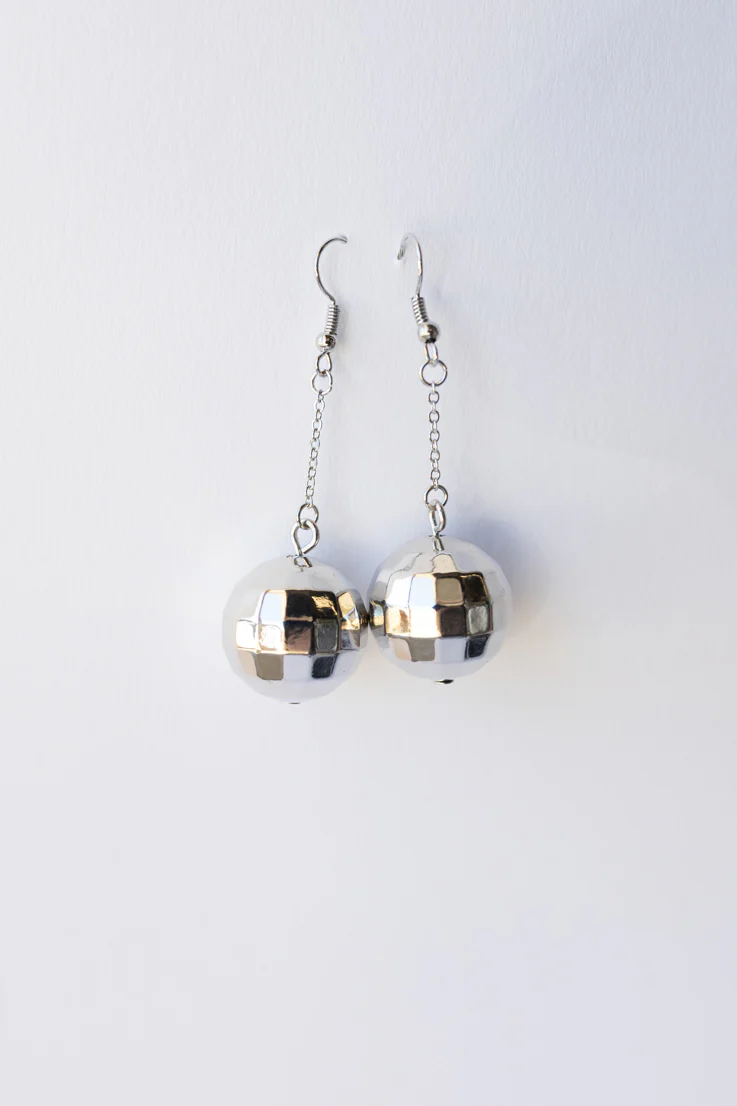 Disco Ball Dangle Earrings - Image 2