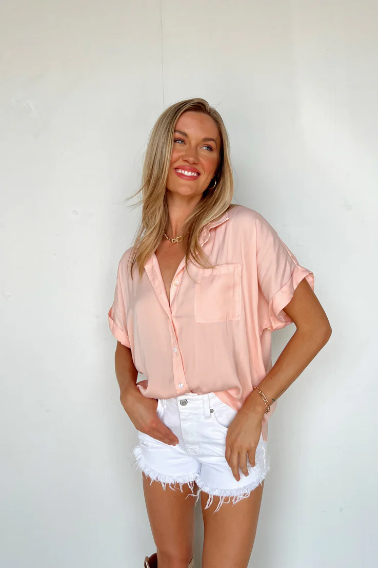 Peach Fuzz Button Down Top - Image 4