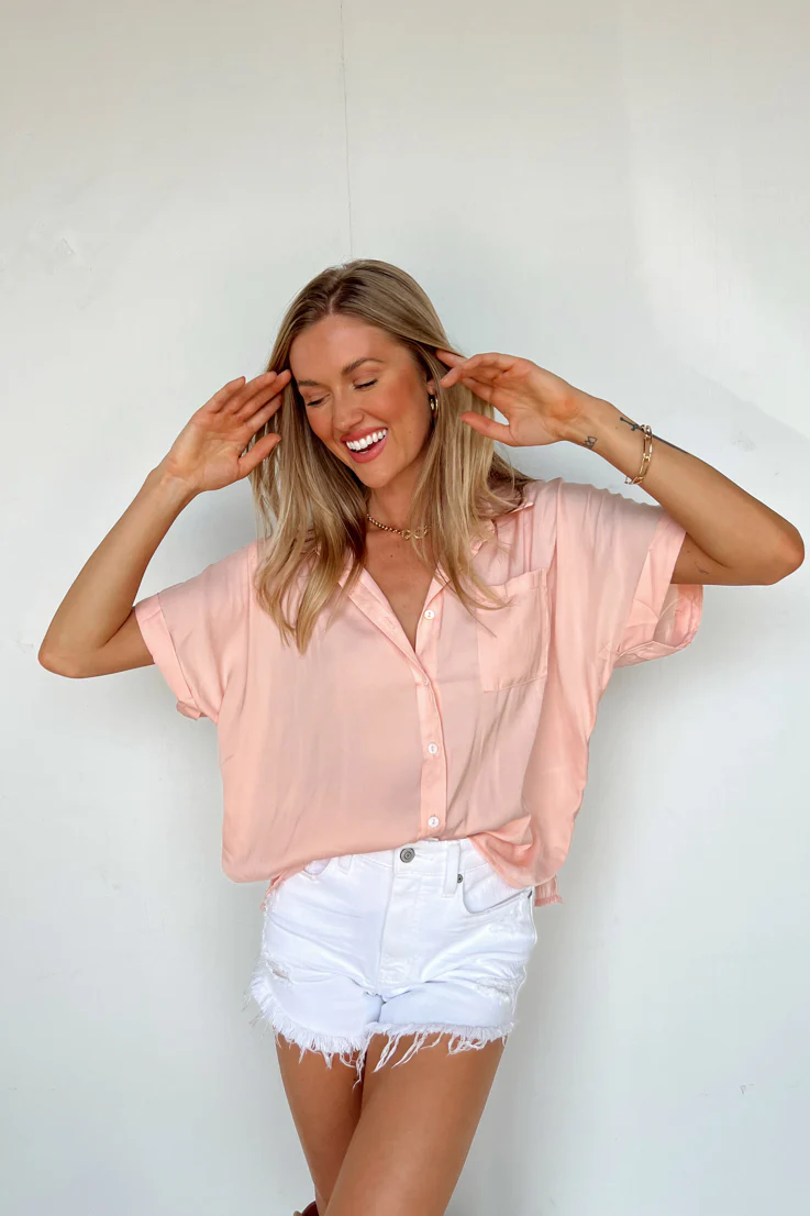 Peach Fuzz Button Down Top - Image 7