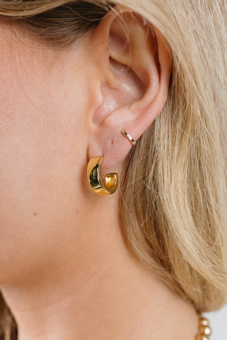 Plain Gold Huggie Earrings