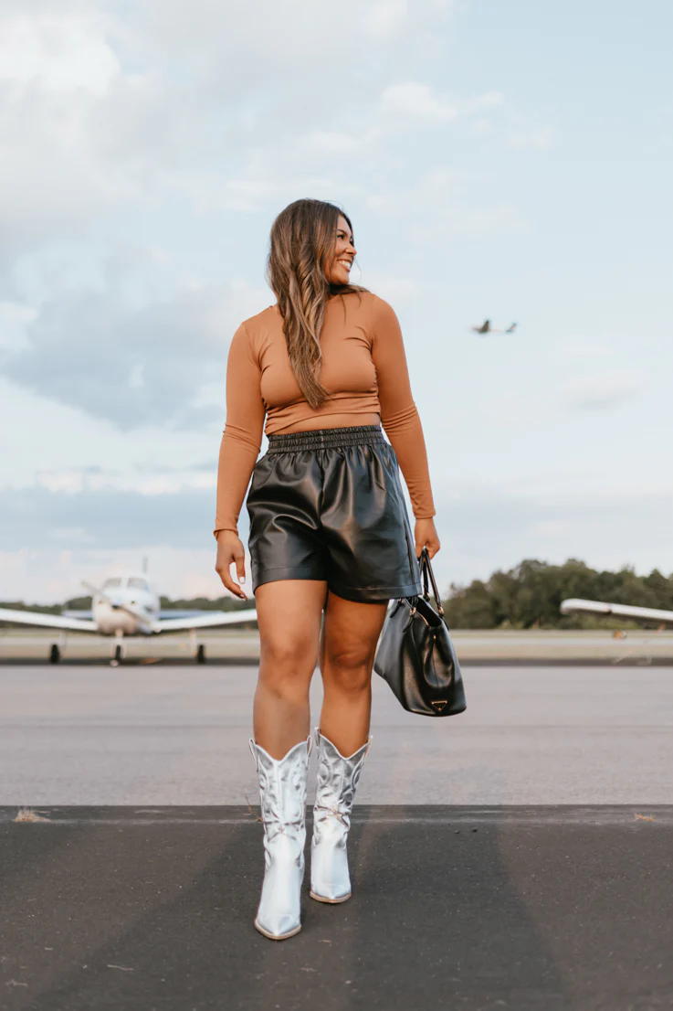 Polly Leather Shorts - Image 3