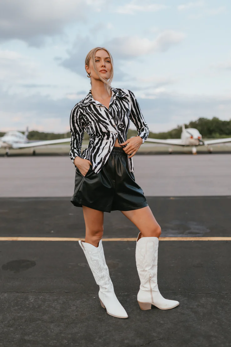 Polly Leather Shorts - Image 4