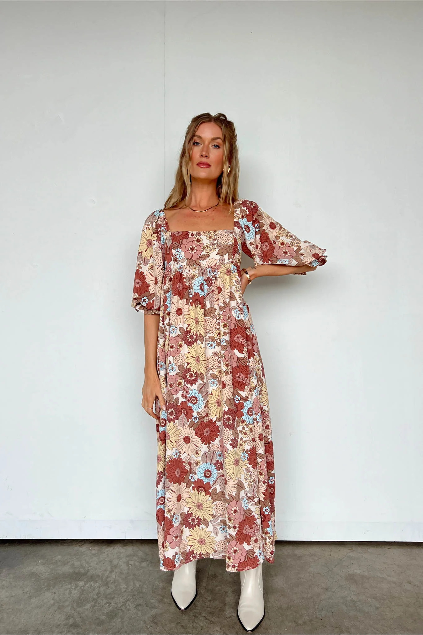 Retro Daisies Maxi Dress
