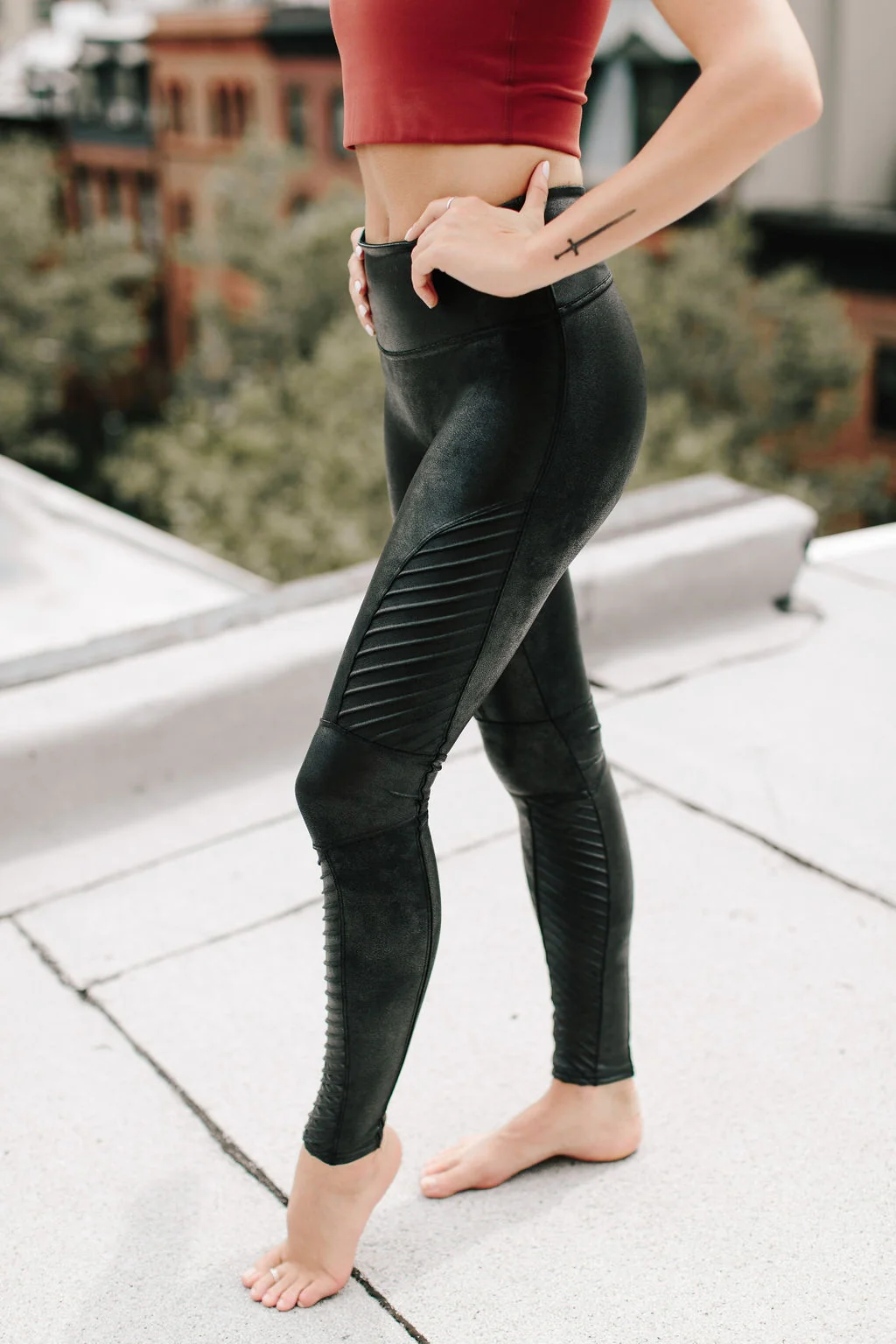 Spanx Faux Leather Moto Leggings - Image 7