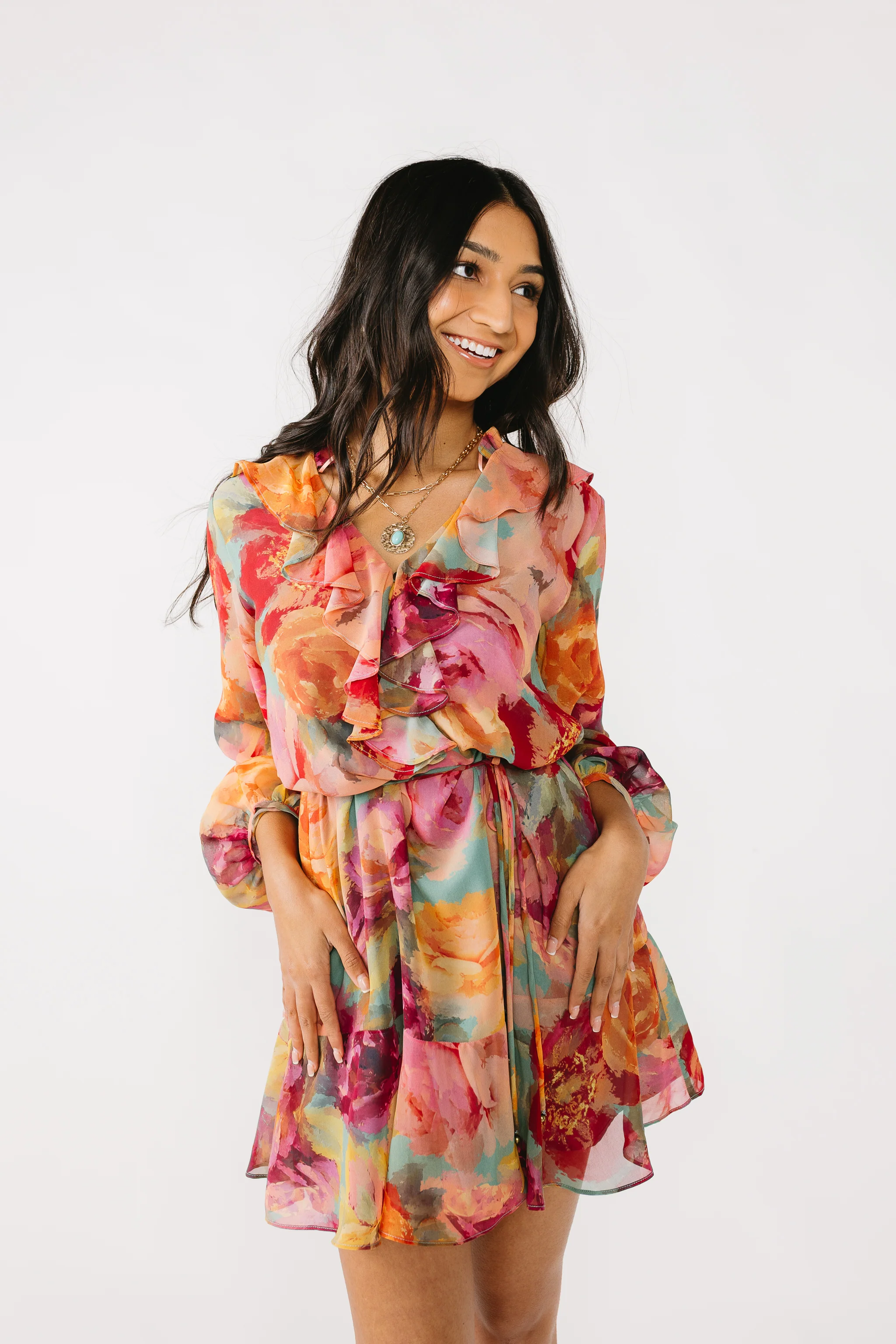 Watercolor Florals Dress - Image 3