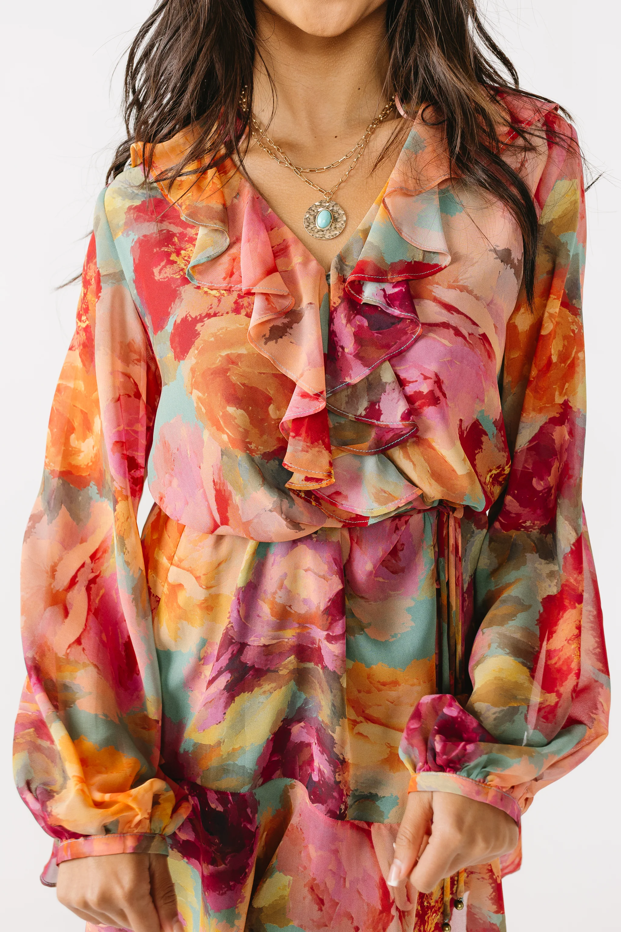 Watercolor Florals Dress - Image 5