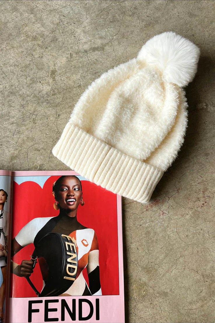 Winter White Beanie - Image 3
